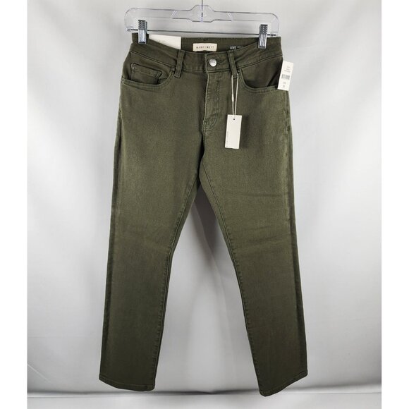 Warp + Weft Jeans Mens 28x30 Green Ams Amsterdam Slim Denim NWT - Picture 1 of 13